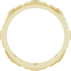 Bezel-Set Beveled-Edge Geometric Band