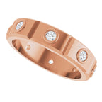 Bezel-Set Beveled-Edge Geometric Band