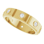 Bezel-Set Beveled-Edge Geometric Band