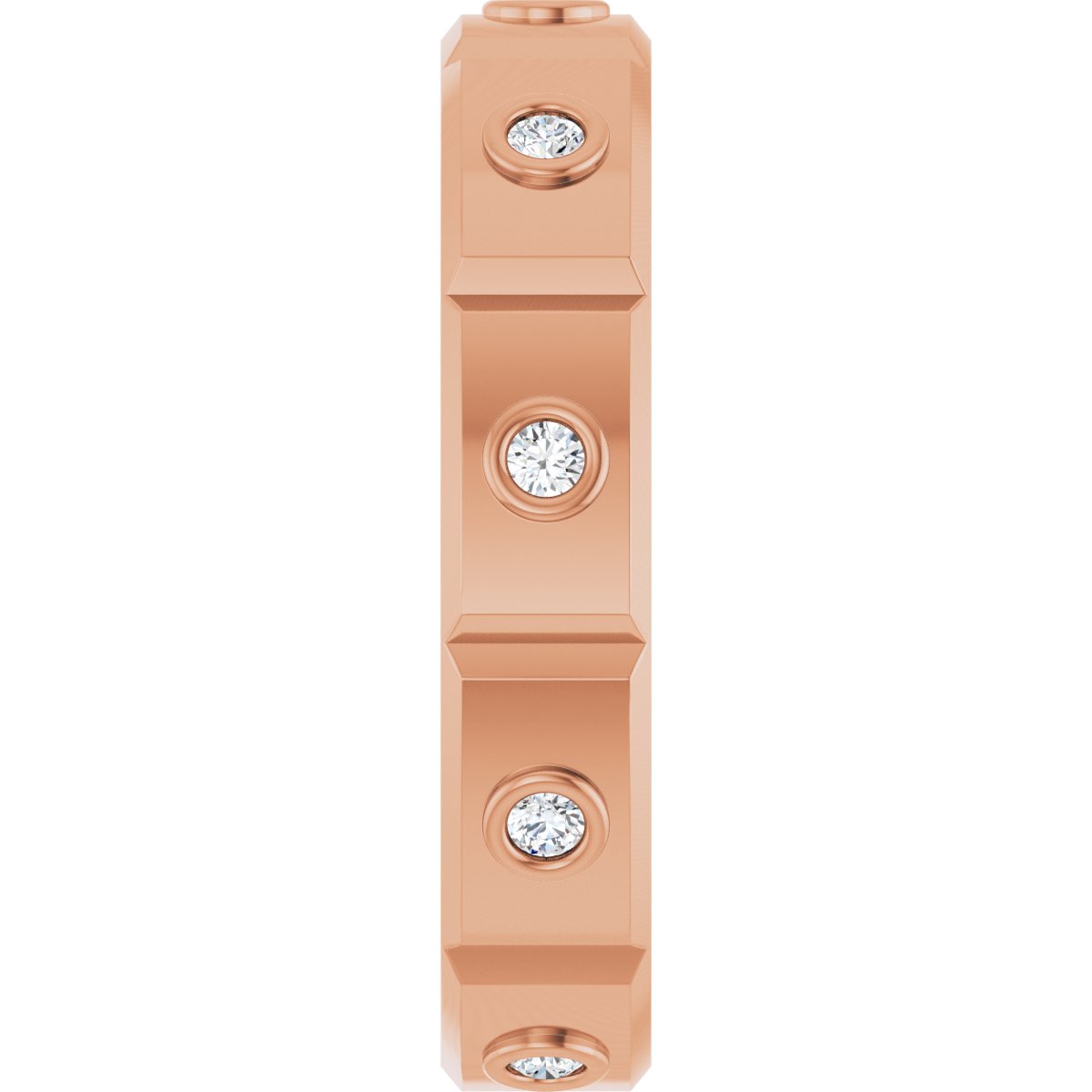 Bezel-Set Beveled-Edge Geometric Band