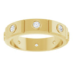 Bezel-Set Beveled-Edge Geometric Band