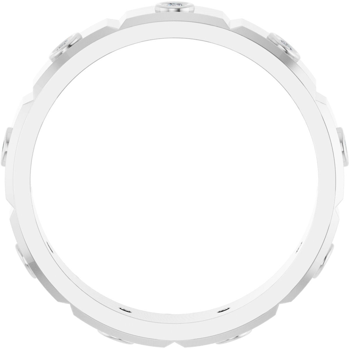 Bezel-Set Beveled-Edge Geometric Band