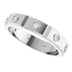 Bezel-Set Beveled-Edge Geometric Band