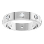 Bezel-Set Beveled-Edge Geometric Band