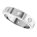Bezel-Set Beveled-Edge Geometric Band