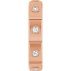 Bezel-Set Beveled-Edge Geometric Band