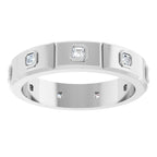 Bezel-Set Beveled-Edge Geometric Band