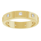 Bezel-Set Beveled-Edge Geometric Band