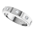 Bezel-Set Beveled-Edge Geometric Band