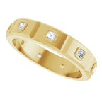 Bezel-Set Beveled-Edge Geometric Band
