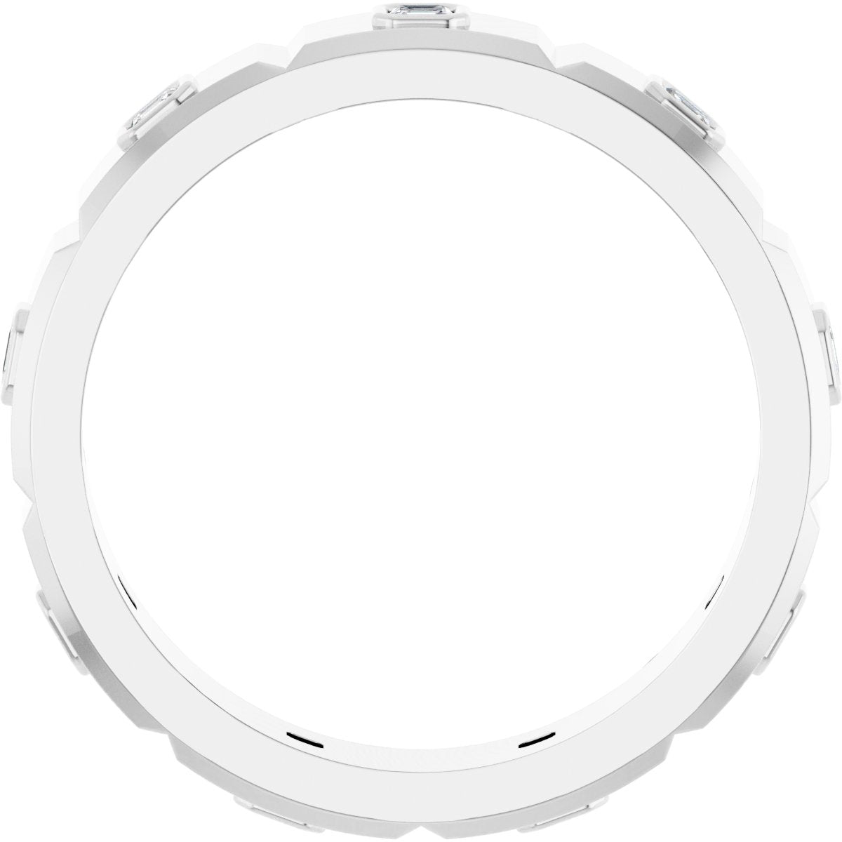 Bezel-Set Beveled-Edge Geometric Band