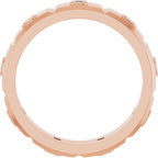 Bezel-Set Beveled-Edge Geometric Band