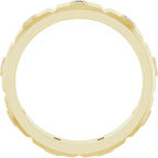 Bezel-Set Beveled-Edge Geometric Band