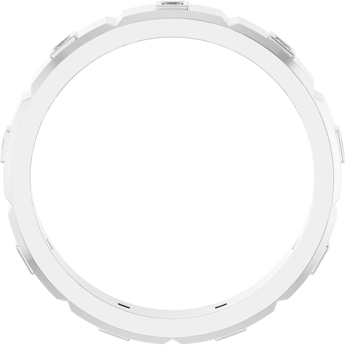 Bezel-Set Beveled-Edge Geometric Band