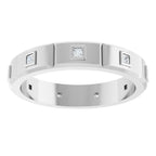 Bezel-Set Beveled-Edge Geometric Band