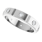 Bezel-Set Beveled-Edge Geometric Band