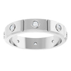 Bezel-Set Beveled-Edge Geometric Band