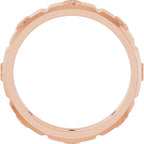 Bezel-Set Beveled-Edge Geometric Band