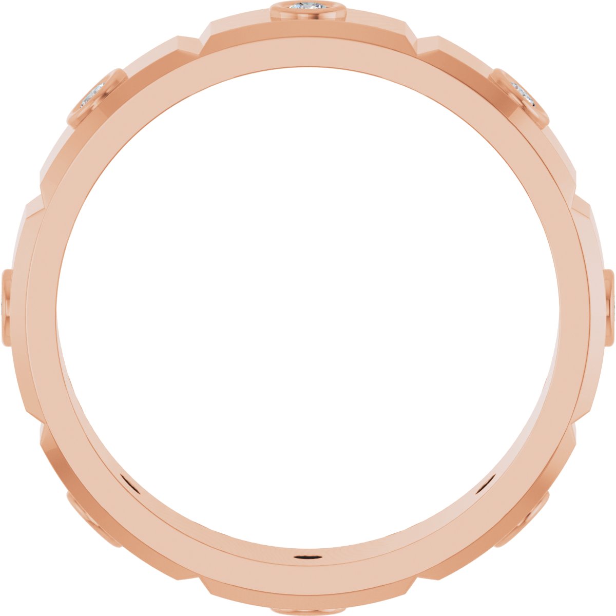 Bezel-Set Beveled-Edge Geometric Band