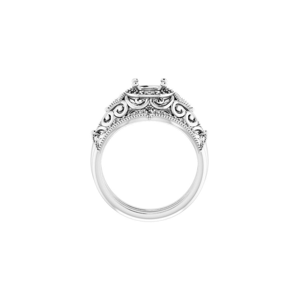 Halo-Style Vintage-Inspired Engagement Ring or Band