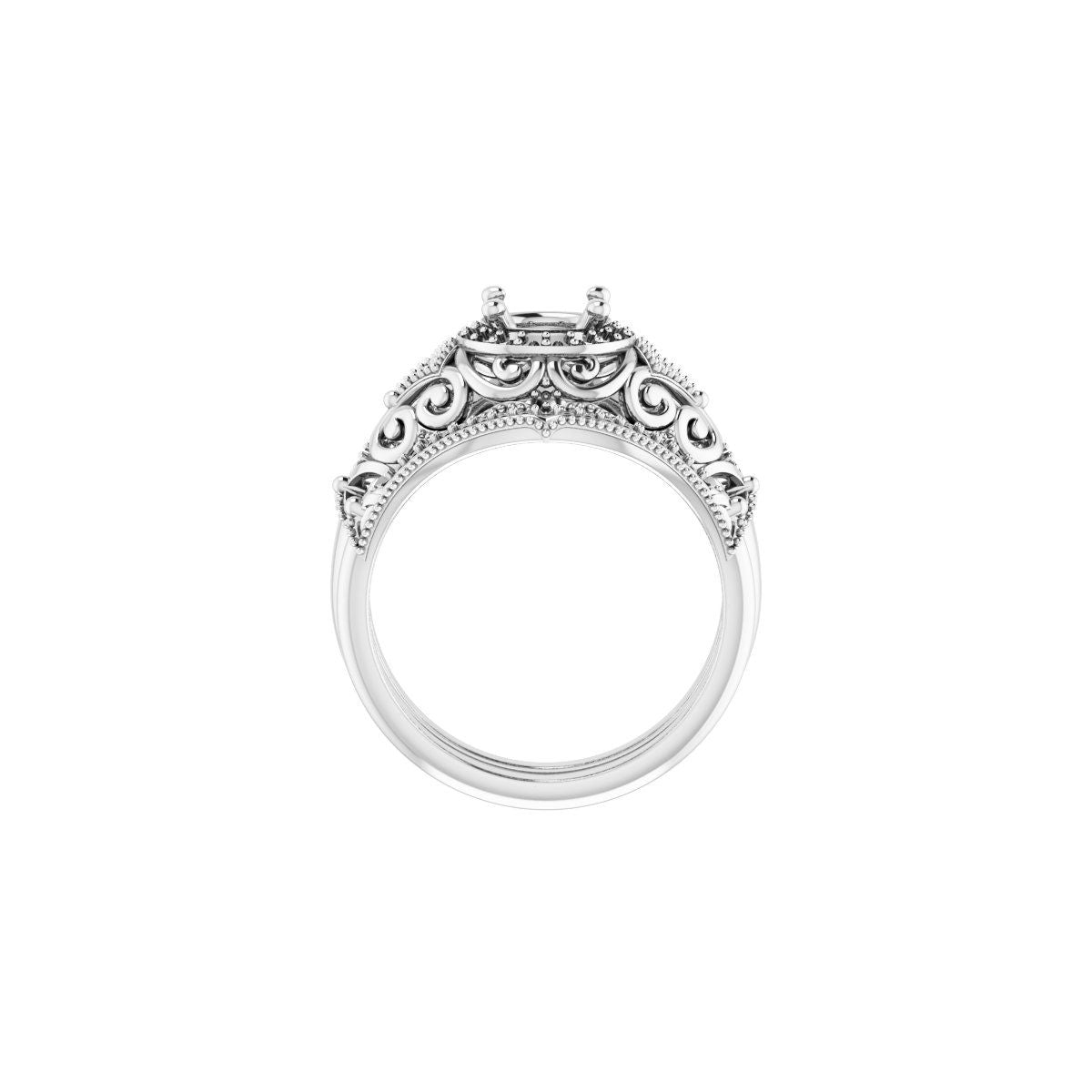 Halo-Style Vintage-Inspired Engagement Ring or Band