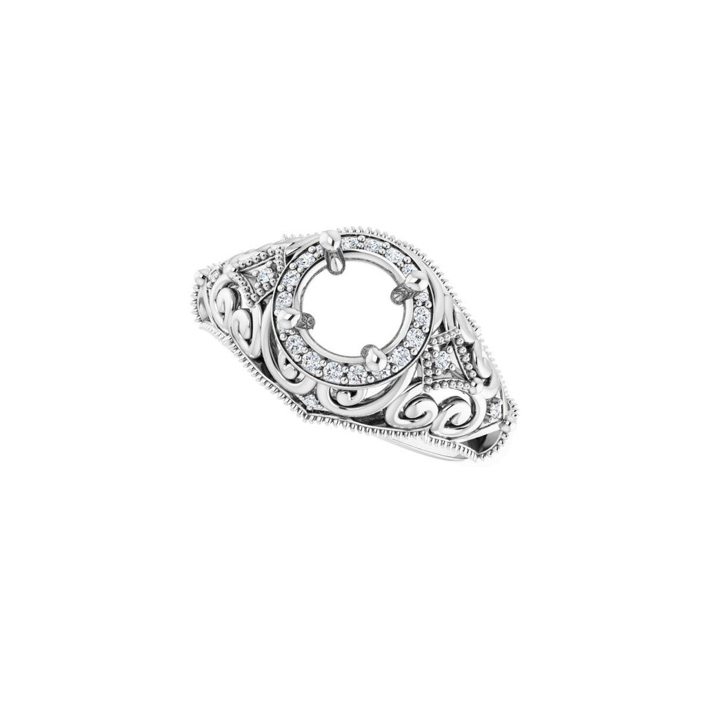 Halo-Style Vintage-Inspired Engagement Ring or Band