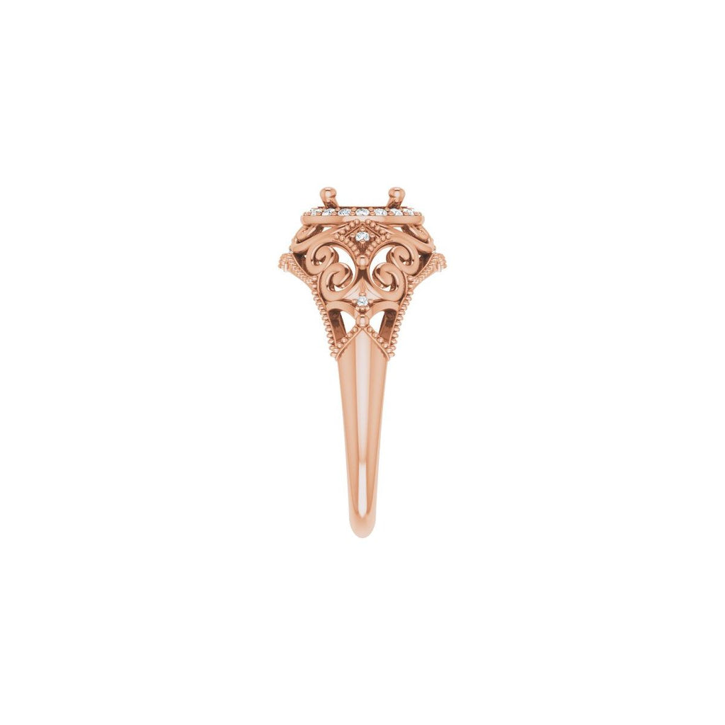 Halo-Style Vintage-Inspired Engagement Ring or Band