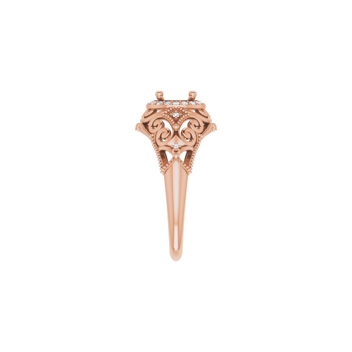 Halo-Style Vintage-Inspired Engagement Ring or Band