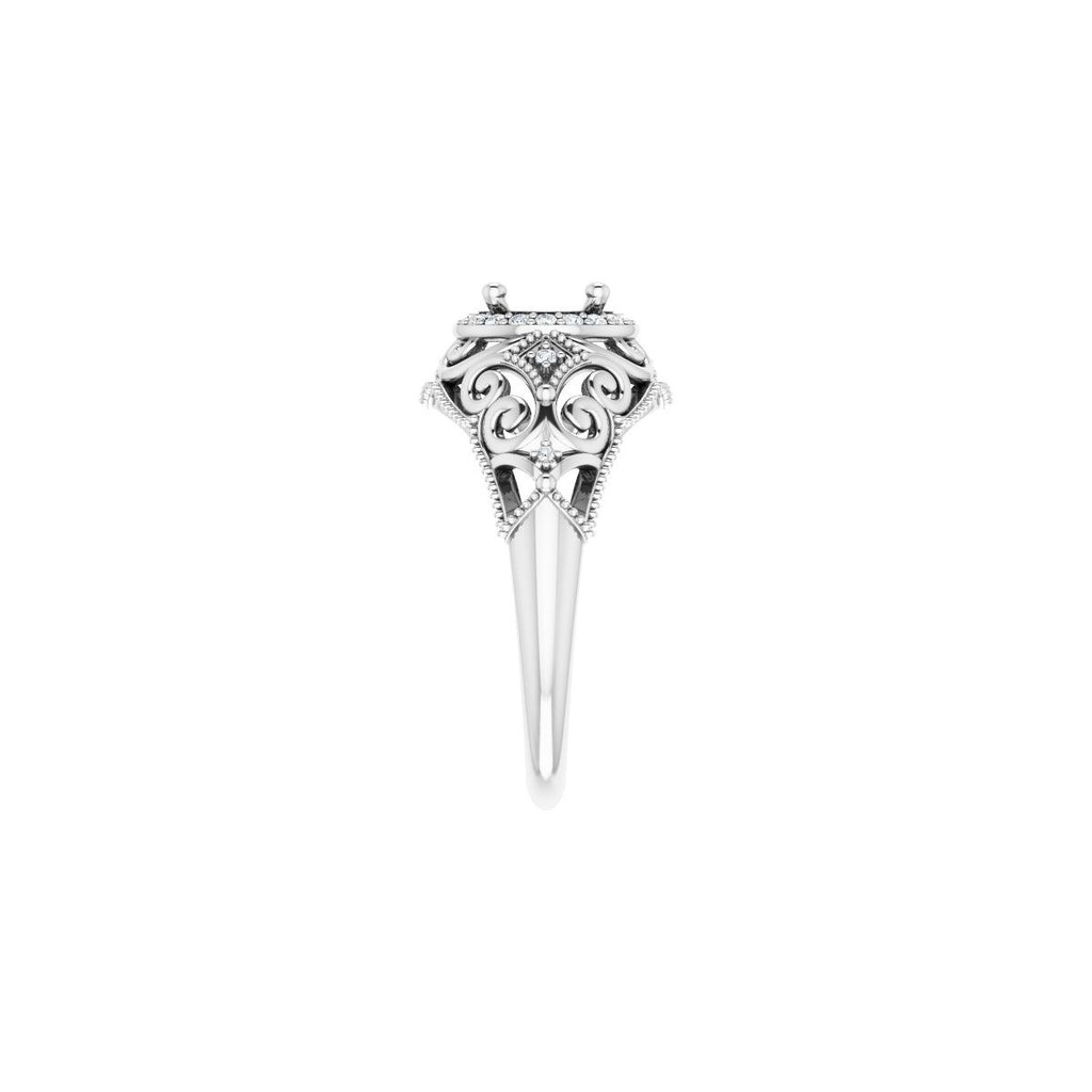 Halo-Style Vintage-Inspired Engagement Ring or Band