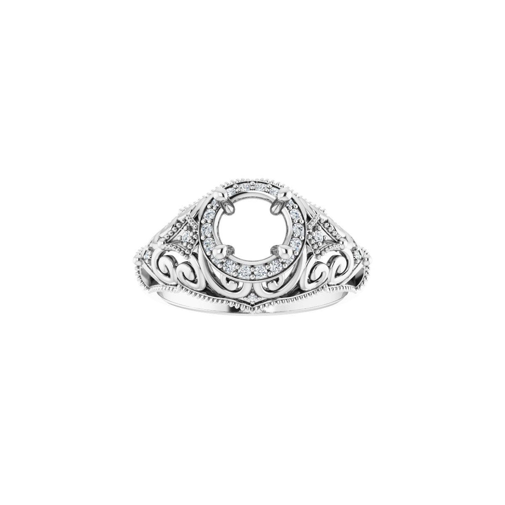 Halo-Style Vintage-Inspired Engagement Ring or Band