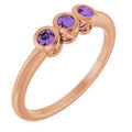 Three-Stone Bezel-Set Ring