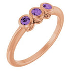 Three-Stone Bezel-Set Ring