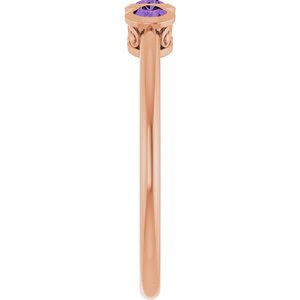 Three-Stone Bezel-Set Ring