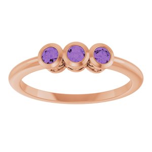 Three-Stone Bezel-Set Ring