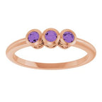 Three-Stone Bezel-Set Ring