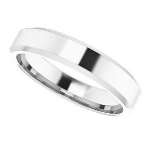 Beveled-Edge Comfort-Fit Flat Band
