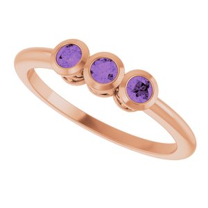 Three-Stone Bezel-Set Ring