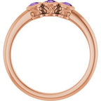 Three-Stone Bezel-Set Ring