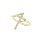 Accented Cross Bypass Ring