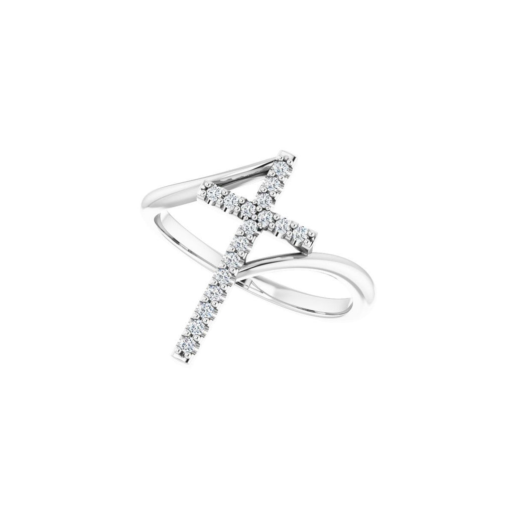 Accented Cross Bypass Ring