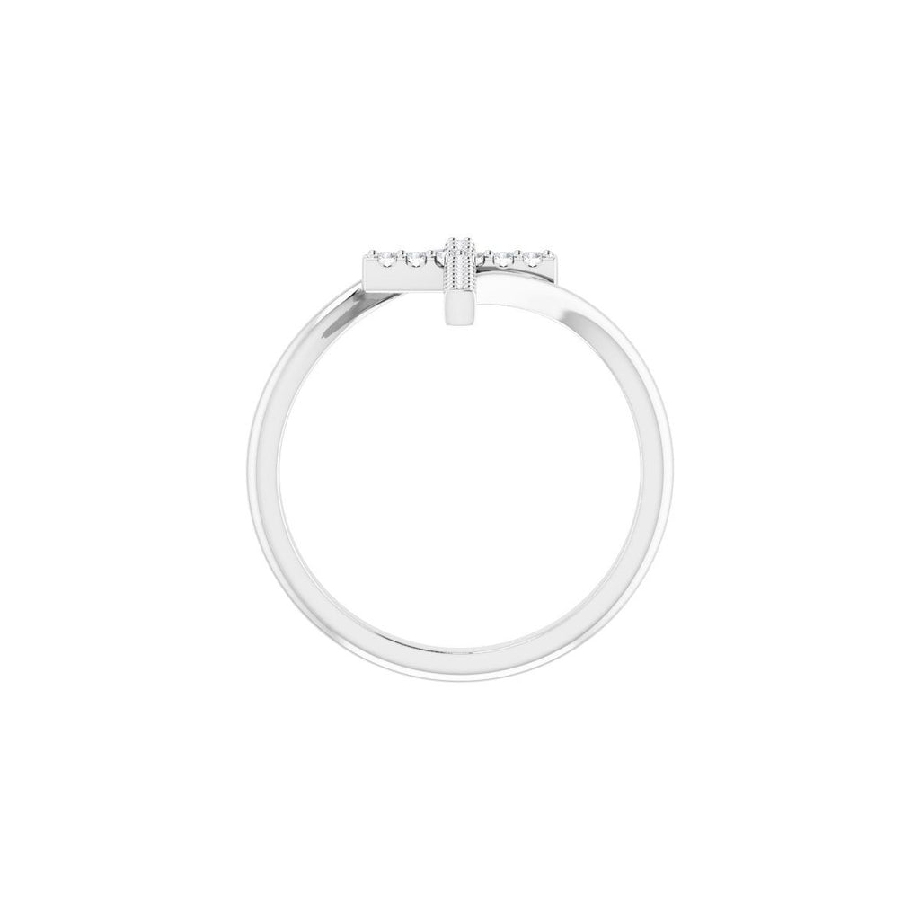 Accented Cross Bypass Ring