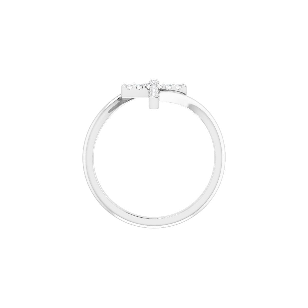 Accented Cross Bypass Ring