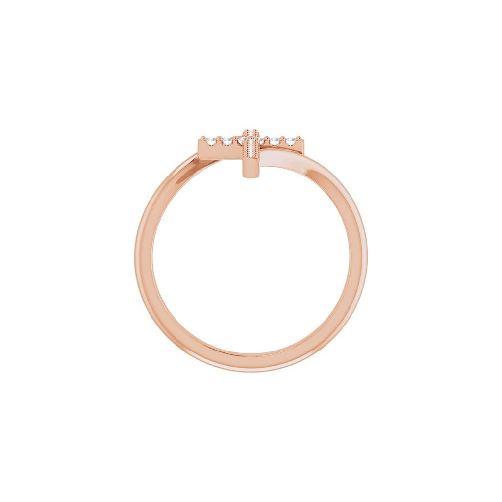 Accented Cross Bypass Ring
