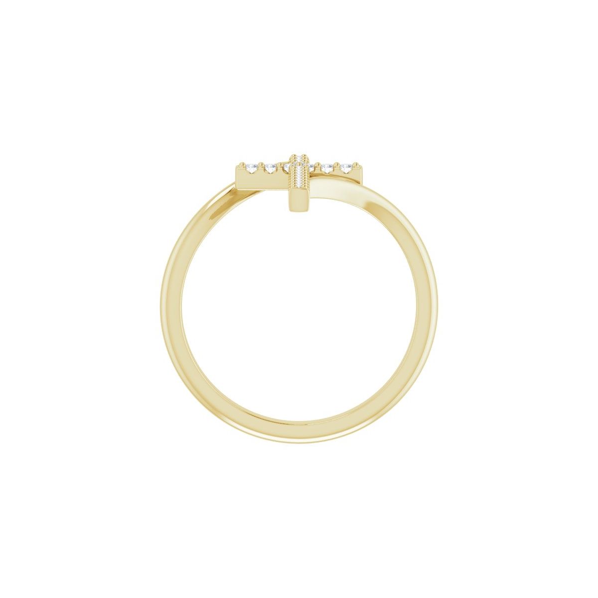 Accented Cross Bypass Ring