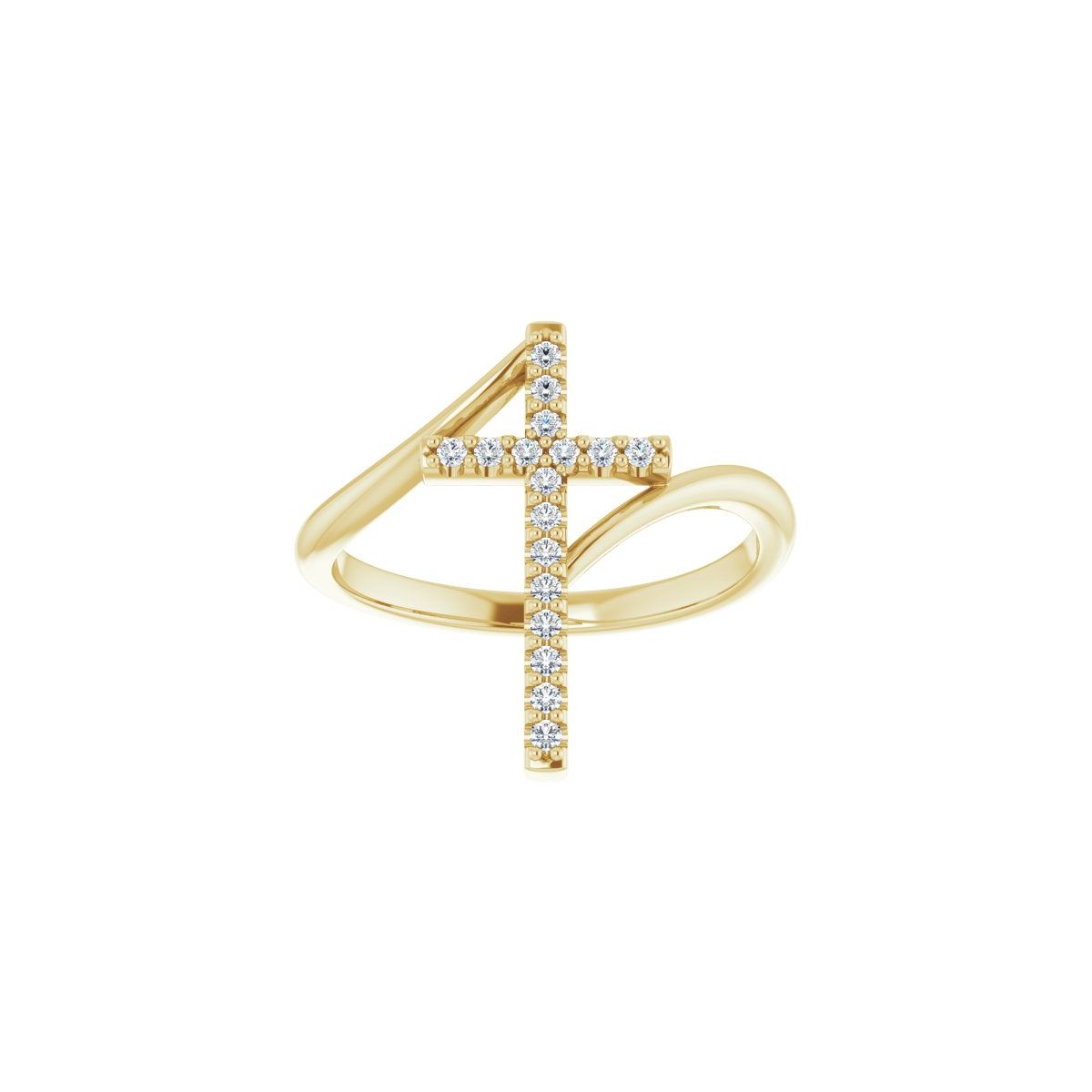 Accented Cross Bypass Ring