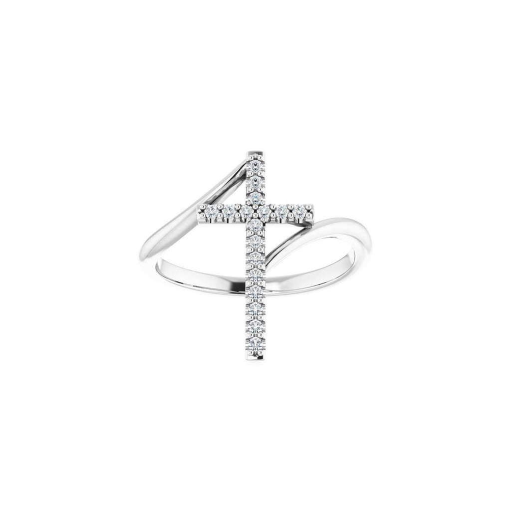 Accented Cross Bypass Ring