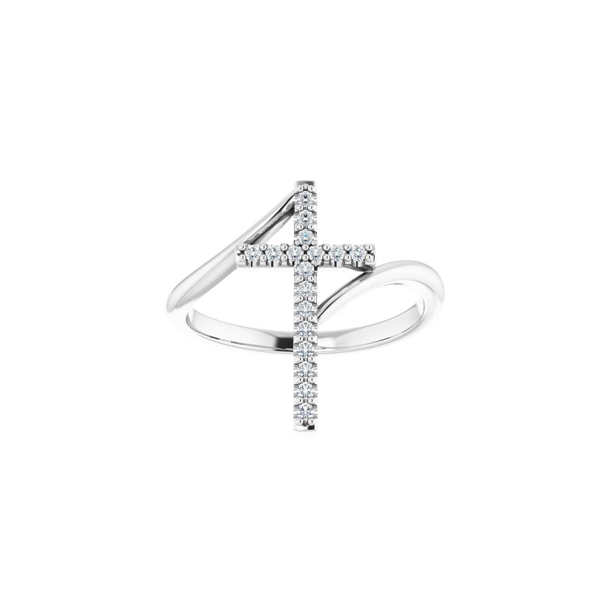 Accented Cross Bypass Ring