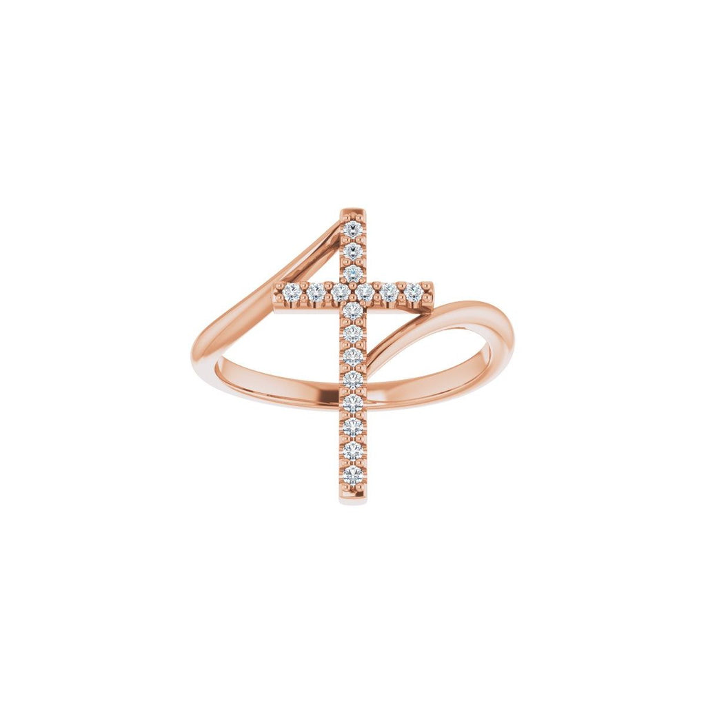 Accented Cross Bypass Ring