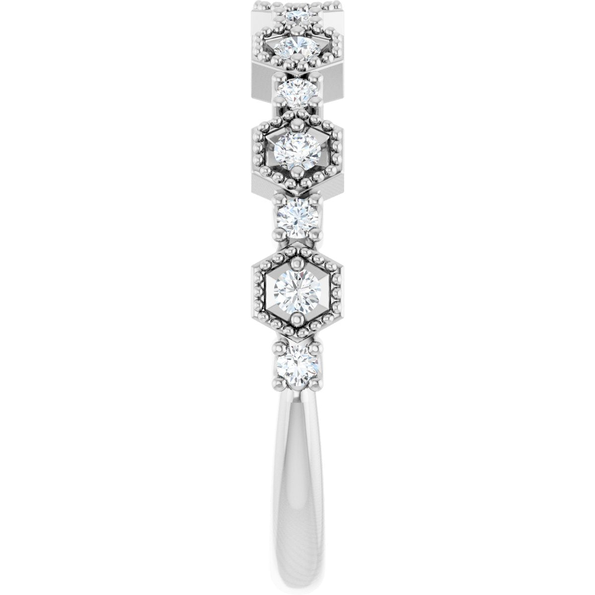 Beaded Geometric Anniversary Band