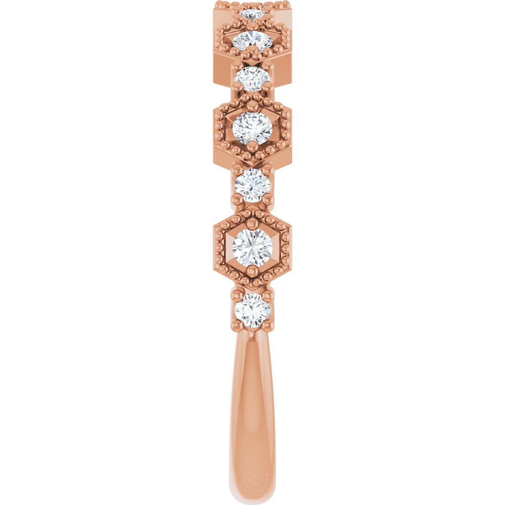Beaded Geometric Anniversary Band
